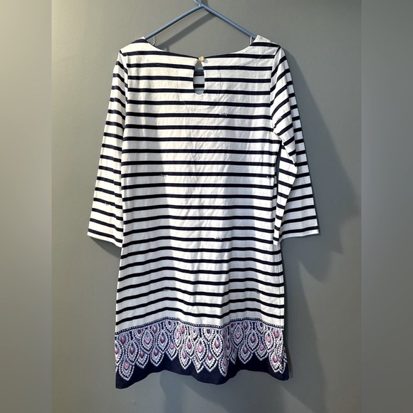 Lilly Pulitzer Women's Sz M Peacock Bay Lightweight Mini Dress EUC PTP 18" - Picture 5 of 6
